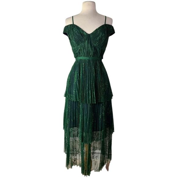 chinese dress ladies Mayoral Girls Dark Tiered Dress Girls Kids 8 Year Green Linen by Childrensalon main image 0